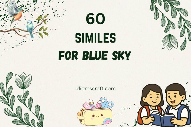 similes for blue sky
