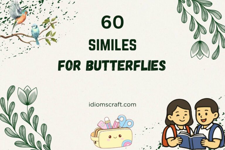 similes for butterflies